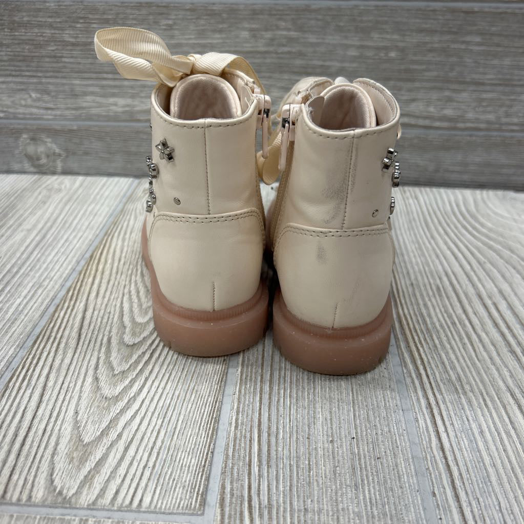 Lace Up Boots Flowers 7C