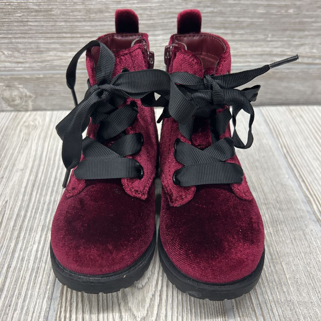 Velour Lace Up Boots 6C