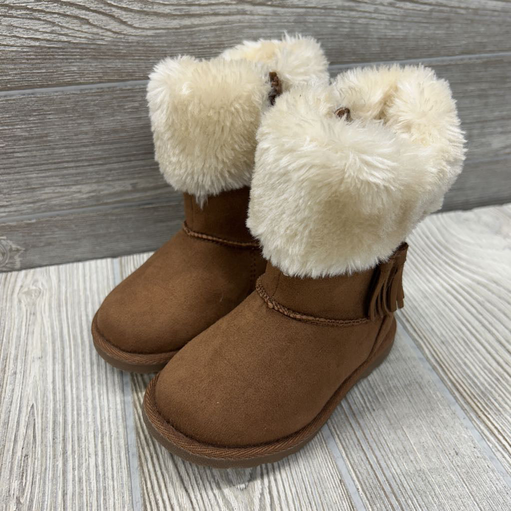 Faux Fur Cozy Boots Tassels 7C