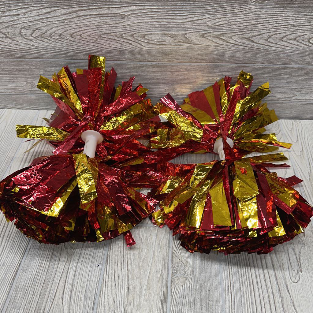2 Pk Metallic Pom Poms