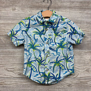 SS Button Up Shirt Flowers 2t