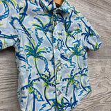 SS Button Up Shirt Flowers 2t