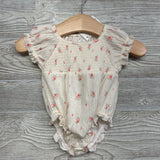 Textured Smocked Bubble Romper Flowers NB