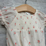 Textured Smocked Bubble Romper Flowers NB