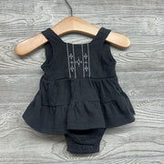 Textured Tank Romper Embroidered 0-3M