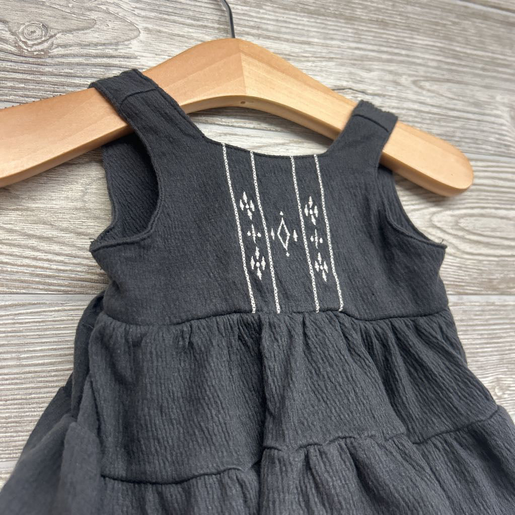 Textured Tank Romper Embroidered 0-3M