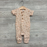 Waffle Knit Henley Outfit Flowers 3-6M