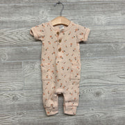 Waffle Knit Henley Outfit Flowers 3-6M