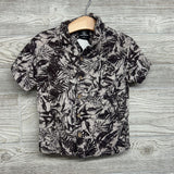 Linen Blend Button Up Shirt Leaves 4T