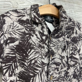 Linen Blend Button Up Shirt Leaves 4T
