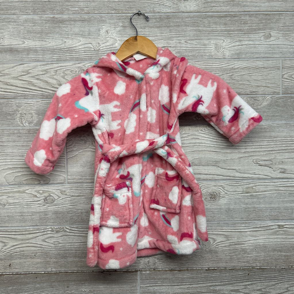 Plush Bath Robe Unicorns Stars 2-3