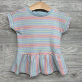 Ribbed Peplum Shirt Stripes 2T