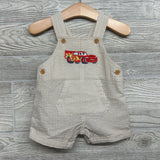 Seersucker Shortalls Lightning McQueen 0-3M