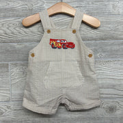 Seersucker Shortalls Lightning McQueen 0-3M