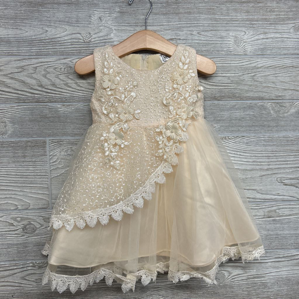 Tank Tulle Dress Flowers Sequins 9-12M