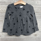 LS Waffle Knit Shirt Flowers 3T