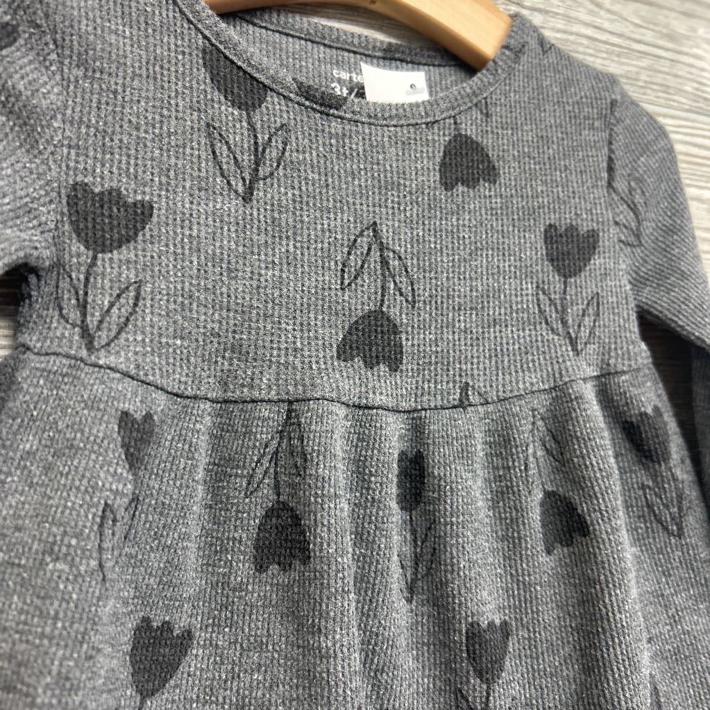 LS Waffle Knit Shirt Flowers 3T