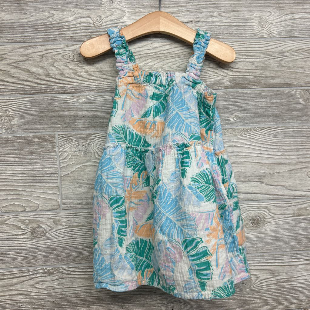 Tank Gauze Tiered Dress Flowers 3T