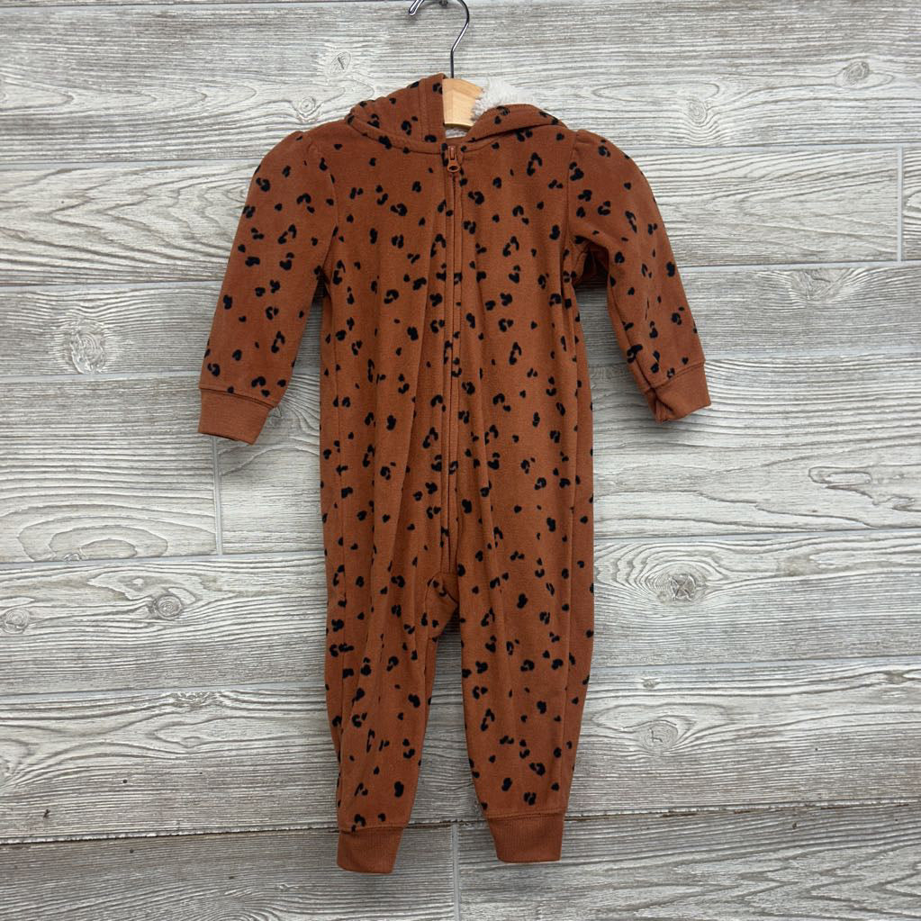 LS Fleece Outfit W/ Hood Animal Print 12M