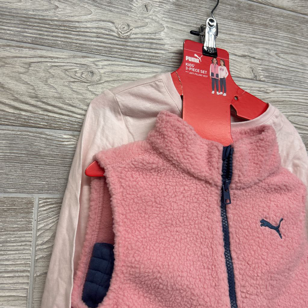 NEW Sherpa Vest, LS Shirt Flowers & French Terry Joggers 6
