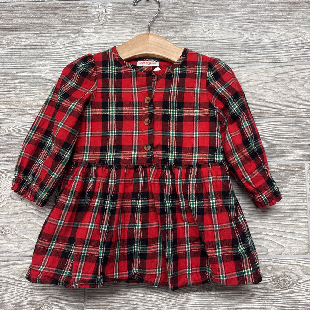 LS Plaid Button Up Dress & Bloomers 18M