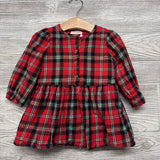 LS Plaid Button Up Dress & Bloomers 18M