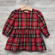 LS Plaid Button Up Dress & Bloomers 18M