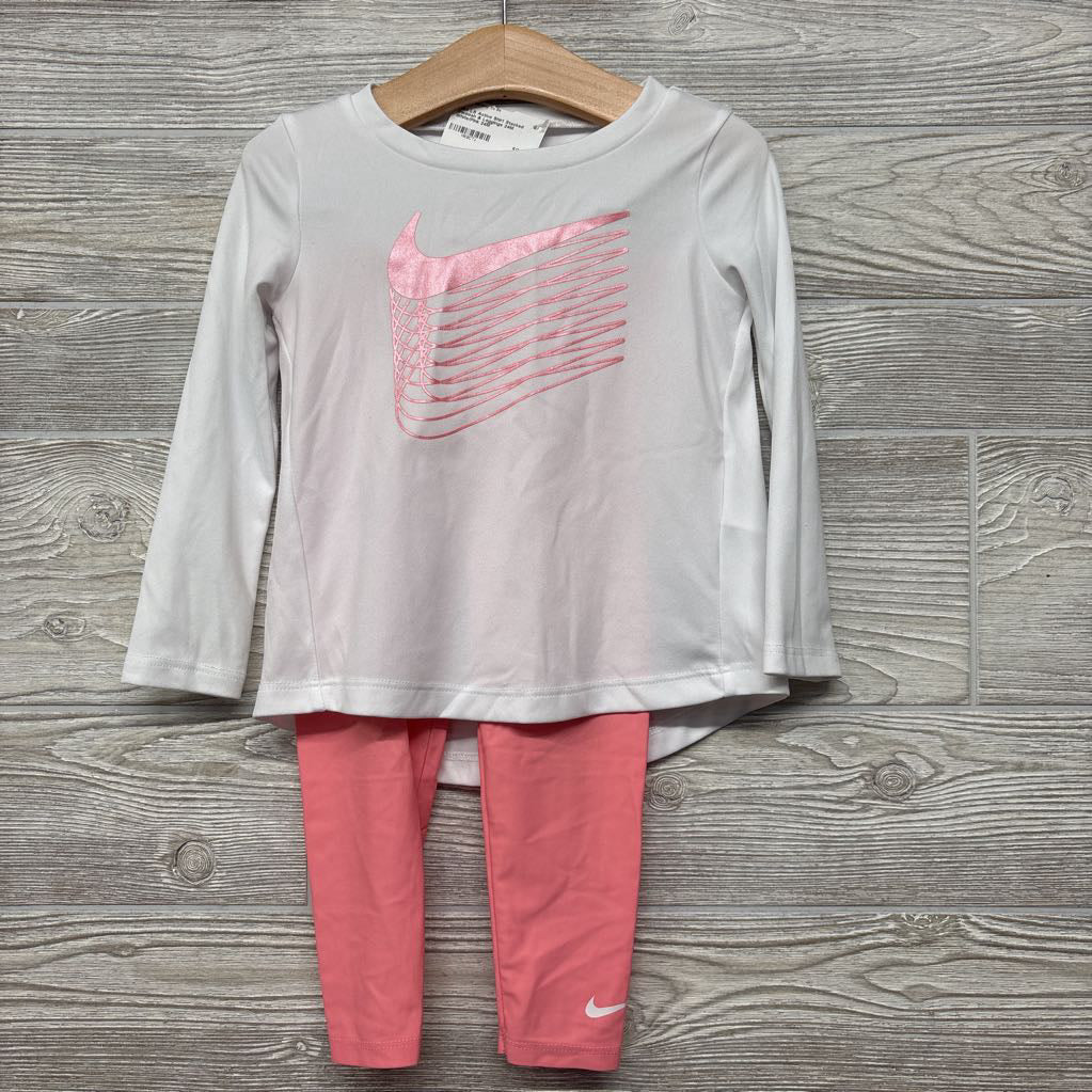 LS Active Shirt Stacked Swoosh & Leggings 24M