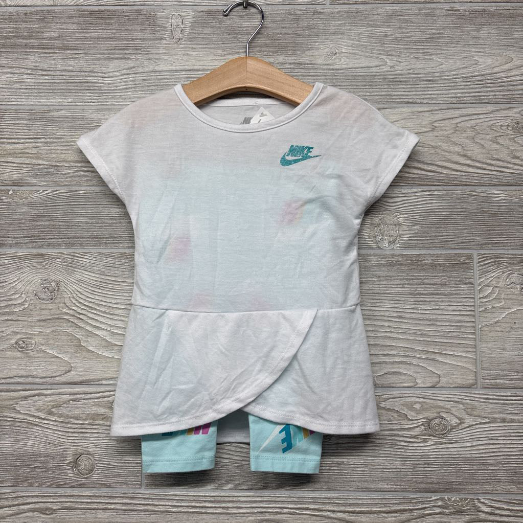 Petal Hem Shirt Swoosh & Leggings 24M