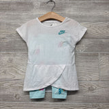 Petal Hem Shirt Swoosh & Leggings 24M