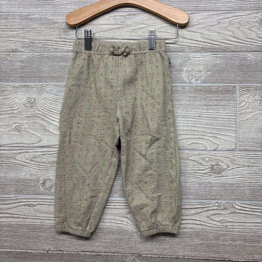 LS French Terry Shirt Flowers Ruffle & Pants 2T