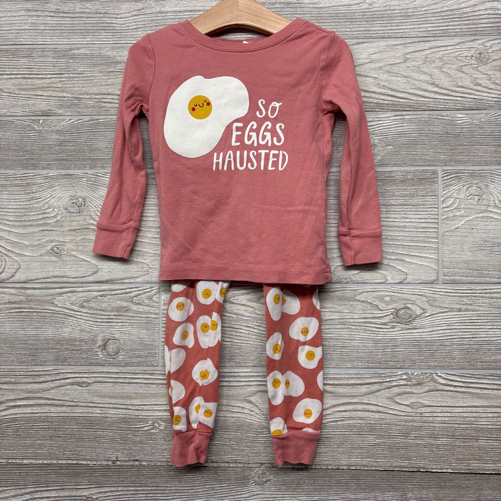 2 Pc LS PJs So Eggshausted 3T