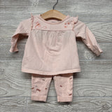 LS Shirt Embroidered Flowers & Leggings Dragonflies 3M