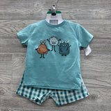 NEW Shirt Monsters & Gingham Shorts 18M