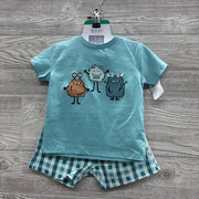 NEW Shirt Monsters & Gingham Shorts 18M