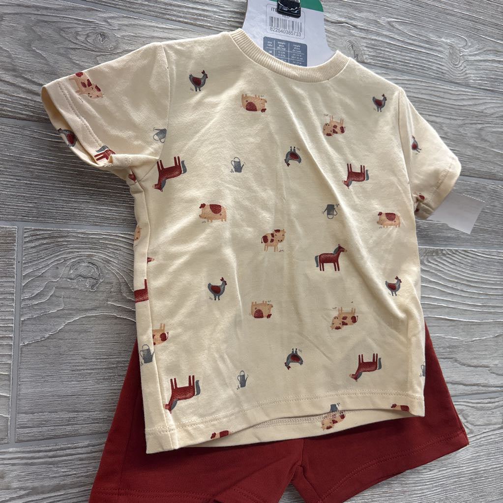 NEW Shirt Pigs Chickens & Shorts 18M