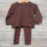 LS Waffle Knit Shirt Ruffle & Leggings Flowers 18M