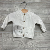 Knit Cardigan Elephant & French Terry Pants 3-6M