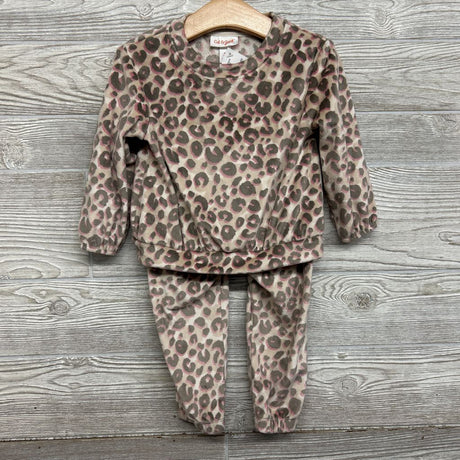 Velour Crewneck & Joggers Animal Print 2T