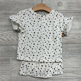 Shirt Ruffle Sleeves & Skort Dots 2T