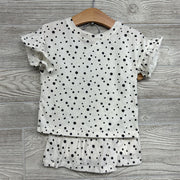Shirt Ruffle Sleeves & Skort Dots 2T