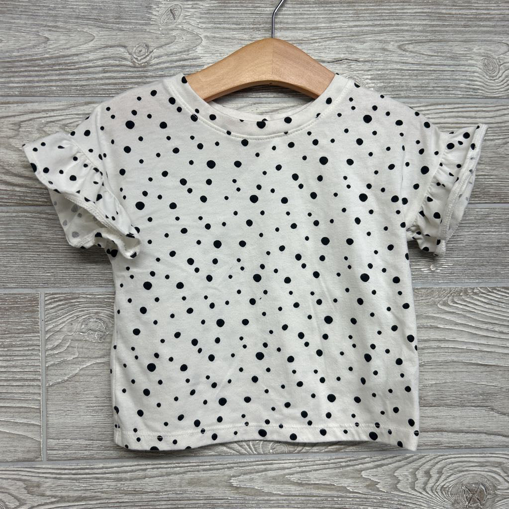 Shirt Ruffle Sleeves & Skort Dots 2T