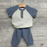Waffle Knit Henley Bodysuit & Pants 0-3M