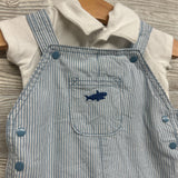 Overalls W/ Stripes & Polo Shirt 12M