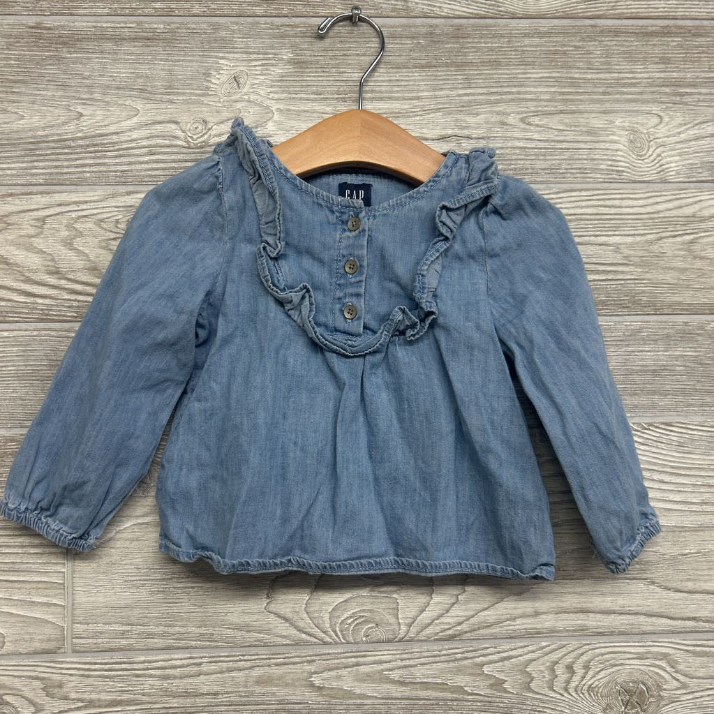 Ruffle Henley LS Shirt 12-18M