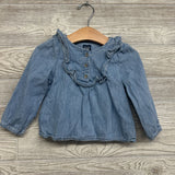 Ruffle Henley LS Shirt 12-18M
