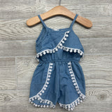 Chambray Romper Scallop Trim 12M