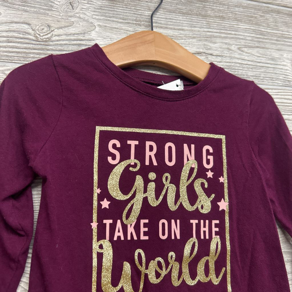 LS Shirt Strong Girls Take On The World 3t