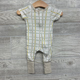 Footless Sleeper Grid Print Nb