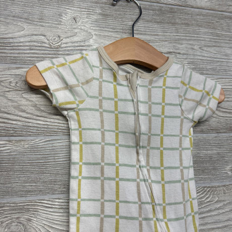 Footless Sleeper Grid Print Nb